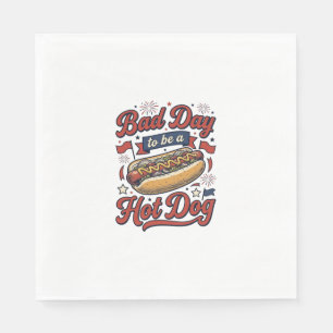 Grappige Hot Dog Vintage Patriottische Voedsel Shi Servet