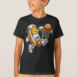 Grappige Hotdog Basketbal Dunk Sportterrein Atleti T-shirt