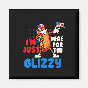 Grappige hotdog ik ben hier voor de glanzende 4e v magneet