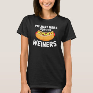 Grappige hotdog Ik ben hier voor de Wieners 4th va T-shirt