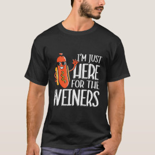 Grappige hotdog Ik ben hier voor de Wieners Sausag T-shirt