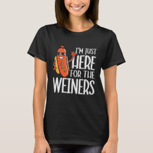Grappige hotdog Ik ben hier voor de Wieners Sausag T-shirt