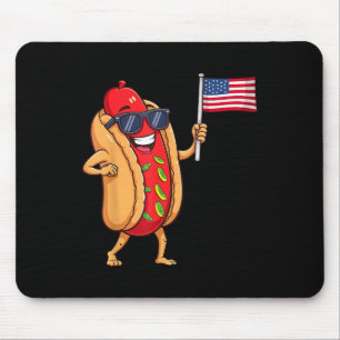 Grappige hotdog patriottische Amerikaanse vlag 4 j Muismat