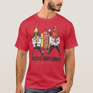 Grappige hotdog t mosterd en ketchup bodyguards t-shirt