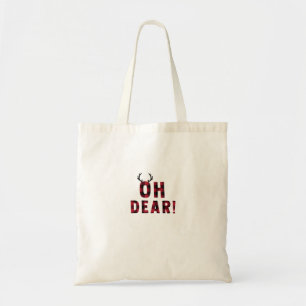 Grappige Houding O Jee Geruite Hert Creatieve Bood Tote Bag