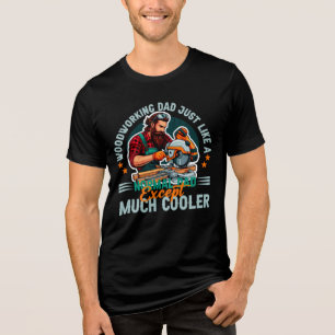 Grappige houtbewerking timmerman vader familie Man Tri-Blend Shirt