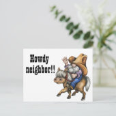 Grappige Howdy buurman begroeting Briefkaart (Staand voorkant)