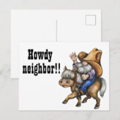 Grappige Howdy buurman begroeting Briefkaart (Voorkant / Achterkant)