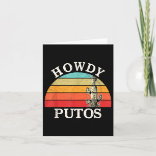 Grappige Howdy Putos Cactus Retro Cowboy Span Kaart