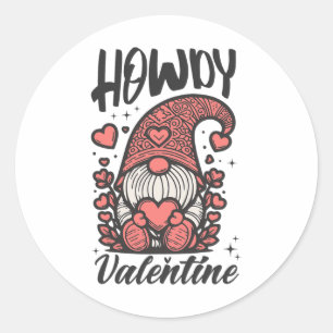 Grappige Howdy Valentijn Dwerg Ontwerp Dwergen Lie Ronde Sticker
