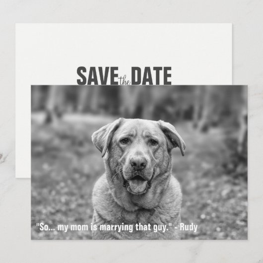 Grappige huisdier save the date-huwelijksaankondig kaart (Voorkant / Achterkant)