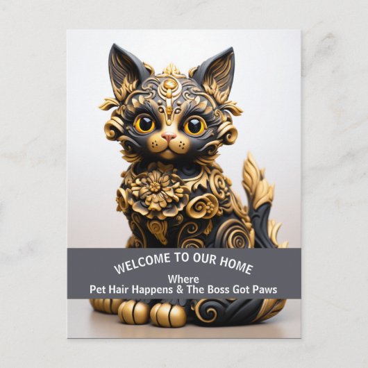 Grappige huisdier vriendelijke huiswaarschuwing briefkaart (Voorkant)