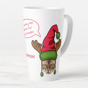 Grappige huisdierenfoto in Xmas Pet voor opa kerst Latte Mok
