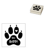 Grappige huisdierenhond naam pootafdruk hart & han 	rubberstempel (Gestempeld)
