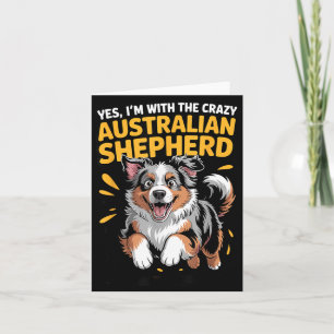 Grappige huisdierhond met de gekke Australische he Kaart