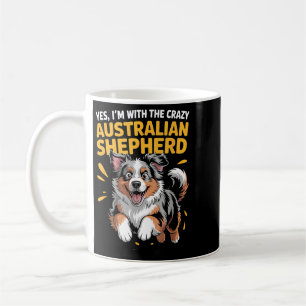 Grappige huisdierhond met de gekke Australische he Koffiemok