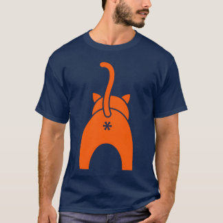 Grappige huisdierkat die kont laat zien jongen t-shirt