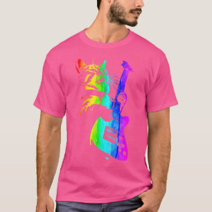 Grappige Huiskat Regenboog Dj Kat Kitty Rock Kat S T-shirt