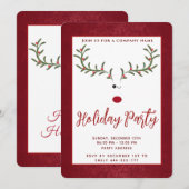 Grappige hulst rendier vakantie feest bedrijf  kaart (Voorkant / Achterkant)