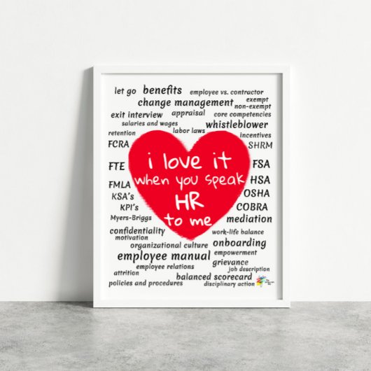 Grappige Human Resources Art voor Kantoor Poster