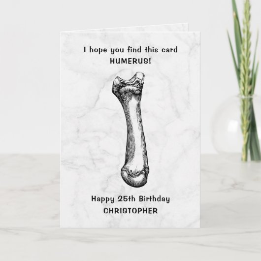 Grappige humerus bot elke leeftijd verjaardag kaart (Voorkant)