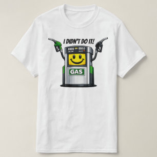 Grappige humor aan benzinepomp Doe het niet Cartoo T-shirt