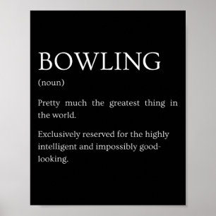 Grappige humor definities kleding cadeaus bowling poster