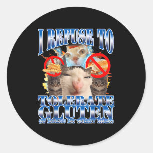 Grappige humor die ik weiger te tolereren Gluten K Ronde Sticker