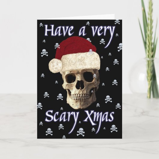 Grappige Humor Fantasy Gothic Skull Christmas Feestdagen Kaart (Voorkant)