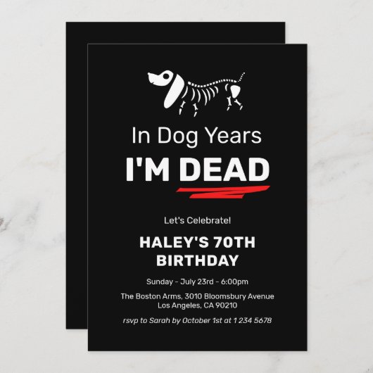 Grappige Humor Joke Hondenjaren 70e Volwassen Verj Kaart (Voorkant / Achterkant)