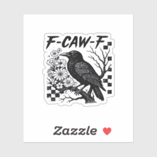Grappige Humor Kraai Gotische F-Caw-F Essential Sticker