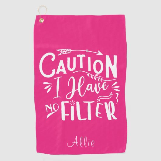 Grappige Humor Roze en Witte Vrouwen Golfhanddoek (Voorkant)