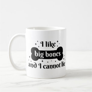 Grappige Humor Speelse Bold Zwarte Bone Lettering  Koffiemok