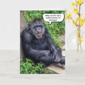 Grappige humor voor chimpansee-pensioen kaart (Gele Bloem)