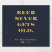 Grappige humoristische 50ste verjaardag Navy Blue  Bier Etiket (Enkel label)