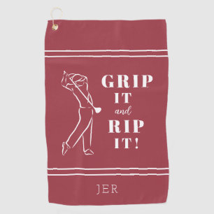 Grappige Humoristische Golf Grip Rip Heren Pro Cus Golfhanddoek