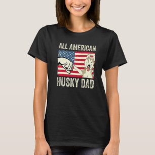 Grappige Husky 4 juli Amerikaanse Husky Vader VS T-shirt