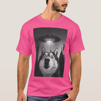 Grappige Husky Ufo Selfie T-shirt