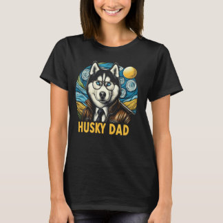 Grappige Husky Vader Siberische Husky Hond Huisdie T-shirt