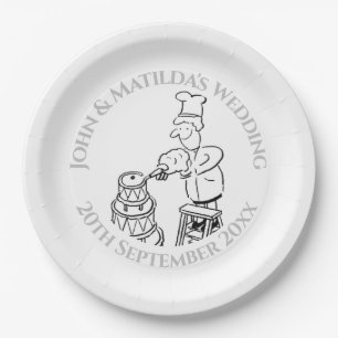 Grappige Huwelijksreceptie Papieren Borden Bordje