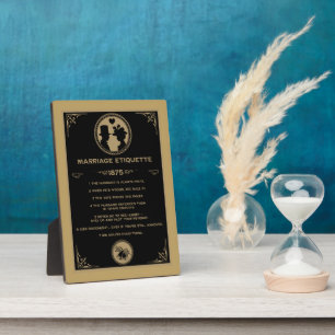 Grappige Huwelijksregels voor Victorian Nieuwgetro Fotoplaat