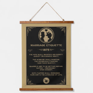 Grappige Huwelijksregels voor Victorian Niewuwgetr Hangend Wandkleed
