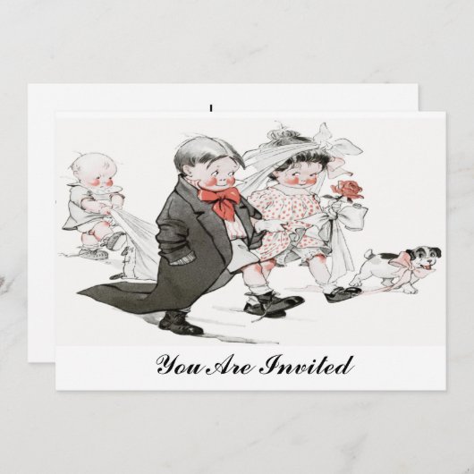 grappige huwelijksuitnodiging kaart (Voorkant / Achterkant)