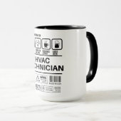 Grappige HVAC-technicus die informatie behandelt Mok (Voorkant rechts)