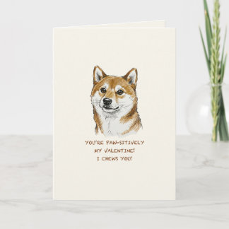Grappige "I Chews You" Shiba Inu Valentijnsdag Kun Kaart