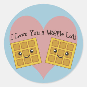 Grappige I houdt van u een Wafels van de Partij Ronde Sticker