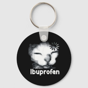Grappige Ibuprofen Kat Meme met Cringe Lelijke Kat Sleutelhanger
