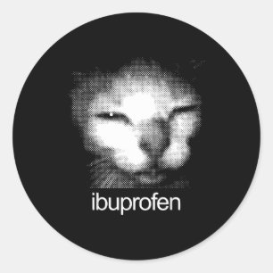 Grappige Ibuprofen Kat Meme Retro Lelijke Kattenge Ronde Sticker