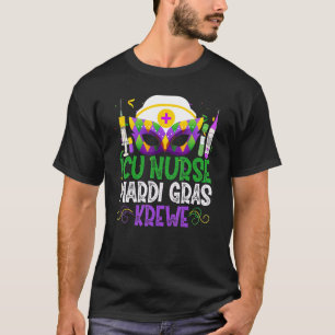 Grappige Icu verpleegster Krewe maskers Mardi Gras T-shirt