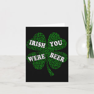 Grappige Ierse bier klavertje luipaard St.Patricks Kaart
